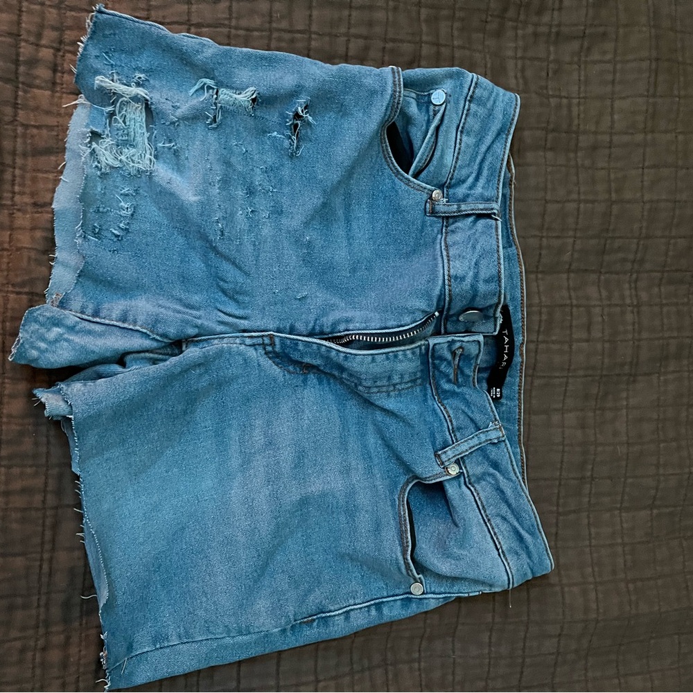 Distressed Denim Shorts